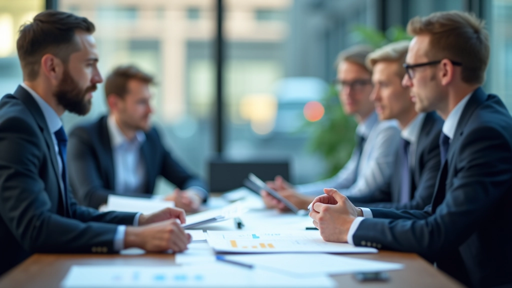 Geschäftsmeeting mit Führungskräften bei der Diskussion von Strategieplänen und Elektromobilitätsprojekten